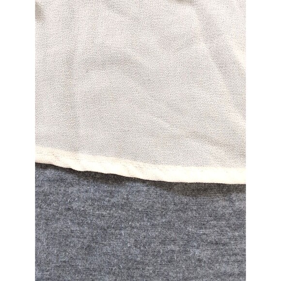 Eyeshadow Brand Women's SMALL Ivory Lace Crochet Top, Gray Long Sleeve Tee Boho - Picture 10 of 14